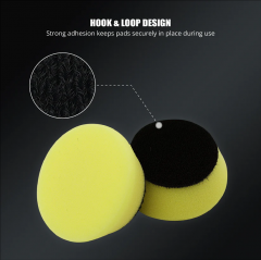 SPTA 5Pack 1Inch /2Inch T80 Intensive Cutting Swirl-Free Foam Polishing Pad For DA/RO/GA Car Buffer Polisher To Remove 1500/2000# sanding disc marks, swirl marks & heavy/medium oxidation For Car Detailing, Tight Areas and Small Spaces