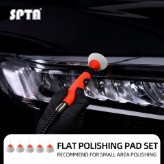 SPTA Mini Polishing Pads Set,5pcs Grey Flexible Shaft Flat Polishing Pads Set,Car Detailing Pads For Small Area for Flexible Shaft & Drill Attachment