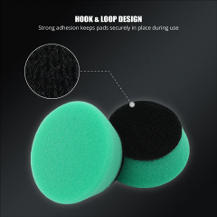 SPTA 5Pack 1Inch /2Inch T120 Green Heavy Cut Foam Polishing Pad For DA/RO/GA Car Buffer Polisher To Remove 1200/1500# Sanding Disc Marks ,Deep Scratches,Overspray, Orange Pee & Heavy Oxidation For Car Detailing, Tight Areas and Small Spaces