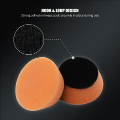 SPTA 5Pack 1Inch /2Inch T40 Orange Medium-Cut Foam Polishing Pad For DA/RO Car Polisher To Remove Light Cutting Pad ,Remove 2000# Sanding Disc Marks ,Fine Scratches & Light Oxidation High-Cut Foam Pad For Car Detailing, Tight Areas and Small Spaces