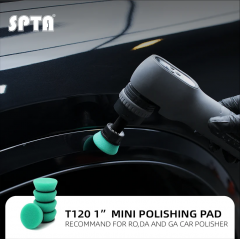 SPTA 5Pack 1Inch /2Inch T120 Green Heavy Cut Foam Polishing Pad For DA/RO/GA Car Buffer Polisher To Remove 1200/1500# Sanding Disc Marks ,Deep Scratches,Overspray, Orange Pee & Heavy Oxidation For Car Detailing, Tight Areas and Small Spaces