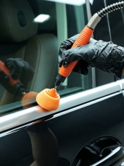 SPTA Mini Polishing Pads Set,5pcs Orange Flexible Shaft Flat Polishing Pads Set,Car Detailing Pads For Small Area for Flexible Shaft & Drill Attachment