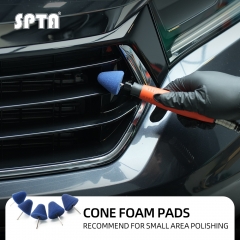 SPTA Mini Polishing Pads Set,5Pcs Blue Flexible Shaft Cone Polishing Pad Set,Car Detailing Pads For Small Area for Flexible Shaft & Drill Attachment