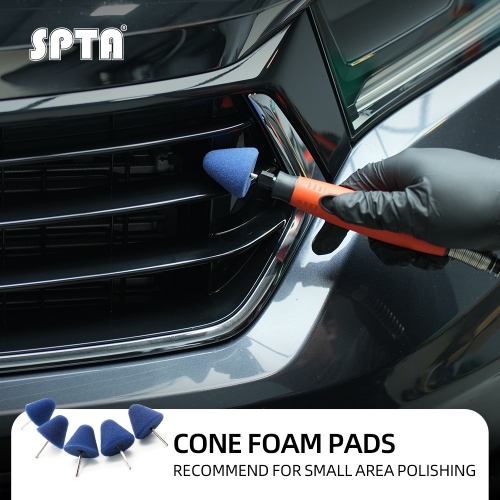 SPTA Mini Polishing Pads Set,5Pcs Blue Flexible Shaft Cone Polishing Pad Set,Car Detailing Pads For Small Area for Flexible Shaft & Drill Attachment