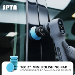 SPTA 5Pack 1Inch /2Inch T60 Blue Moderate-Cut Foam Polishing Pad For DA/RO Car Polisher To Remove Light Cutting Pad ,Remove 2000# Sanding Disc Marks ,Fine Scratches & Light Oxidation High-Cut Foam Pad For Car Detailing, Tight Areas and Small Spaces