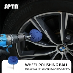 SPTA Blue Detailing Polishing Ball,Ball Buffing Polishing Pads 3 Inch Fine Cut Sponge Car Wheel Polishers Detail Polisher Tool ,Car Hub Polishing Sponge Pad with 1/4