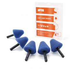 SPTA Mini Polishing Pads Set,5Pcs Blue 5mm Shank Flexible Shaft Cone Polishing Pads Set,Car Detailing Pads For Small Area for Flexible Shaft