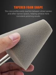 SPTA Gray 6mm Shank Polishing Cone, Car Wheel Hub Drill Buffing Sponge Pads , Polishing Ball,Car Buffers and Polishers Cone Pad for Drill, Attaches to Standard Household Drill