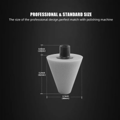 SPTA Grey M14 Polishing Cone, Car Wheel Hub Rotary Poliher Buffing Sponge Pads , Polishing Ball,Car Buffers and Polishers Cone Pad for Drill, Attaches to Rotary Tool
