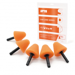 SPTA Mini Polishing Pads Set,5Pcs Orange 5mm Shank Flexible Shaft Cone Polishing Pads Set,Car Detailing Pads For Small Area for Flexible Shaft