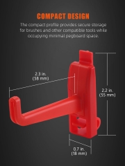 SPTA OT025 Medium Hook Plastic Red Hook Made With Plastic Bristle For Holding Various Tools&Sprayer and Microfiber Cloth