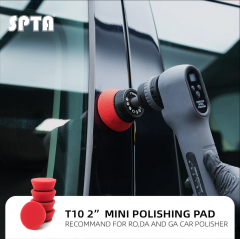 SPTA 5Pack 1Inch /2Inch T10 Ultra-Fine Finishing Foam Polishing Pad Swirl-Free, Gloss Finish Polish Pad For DA/RO Car Polisher To Remove Light Cutting Pad ,Remove Car Wash Scratches & Ultra-Fine Swirl Marks For Car Detailing, Tight Areas and Small Spaces