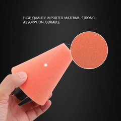 SPTA Orange M14 Polishing Cone, Car Wheel Hub Rotary Poliher Buffing Sponge Pads , Polishing Ball,Car Buffers and Polishers Cone Pad for Drill, Attaches to Rotary Tool