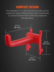 SPTA OT026 Large Single Hook Plastic Scraper Red Hook Made With Plastic Bristle For Holding Various Tools&Sprayer and Microfiber Cloth