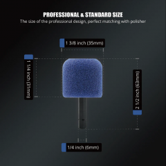 SPTA Mini Polishing Pads Set,5Pcs Blue 5mm Shank Flexible Shaft Cylinder Polishing Pads Set,Car Detailing Pads For Small Area for Flexible Shaft