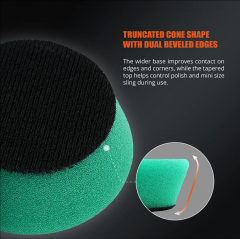SPTA 5Pack 1Inch /2Inch T120 Green Heavy Cut Foam Polishing Pad For DA/RO/GA Car Buffer Polisher To Remove 1200/1500# Sanding Disc Marks ,Deep Scratches,Overspray, Orange Pee & Heavy Oxidation For Car Detailing, Tight Areas and Small Spaces