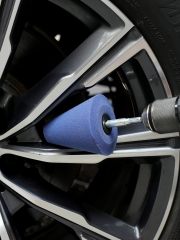 SPTA Blue 6mm Shank Polishing Cone, Car Wheel Hub Drill Buffing Sponge Pads , Polishing Ball,Car Buffers and Polishers Cone Pad for Drill, Attaches to Standard Household Drill