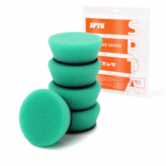 SPTA 5Pack 1Inch /2Inch T120 Green Heavy Cut Foam Polishing Pad For DA/RO/GA Car Buffer Polisher To Remove 1200/1500# Sanding Disc Marks ,Deep Scratches,Overspray, Orange Pee & Heavy Oxidation For Car Detailing, Tight Areas and Small Spaces