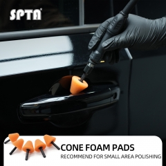SPTA Mini Polishing Pads Set,5Pcs Orange 5mm Shank Flexible Shaft Cone Polishing Pads Set,Car Detailing Pads For Small Area for Flexible Shaft