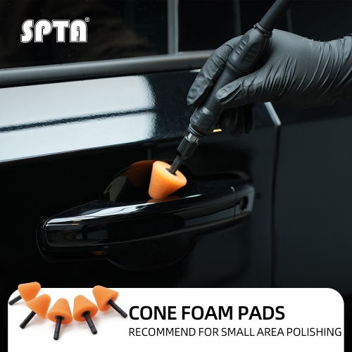SPTA Mini Polishing Pads Set,5Pcs Orange 5mm Shank Flexible Shaft Cone Polishing Pads Set,Car Detailing Pads For Small Area for Flexible Shaft
