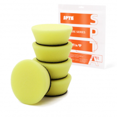 SPTA 5Pack 1Inch /2Inch T80 Intensive Cutting Swirl-Free Foam Polishing Pad For DA/RO/GA Car Buffer Polisher To Remove 1500/2000# sanding disc marks, swirl marks & heavy/medium oxidation For Car Detailing, Tight Areas and Small Spaces