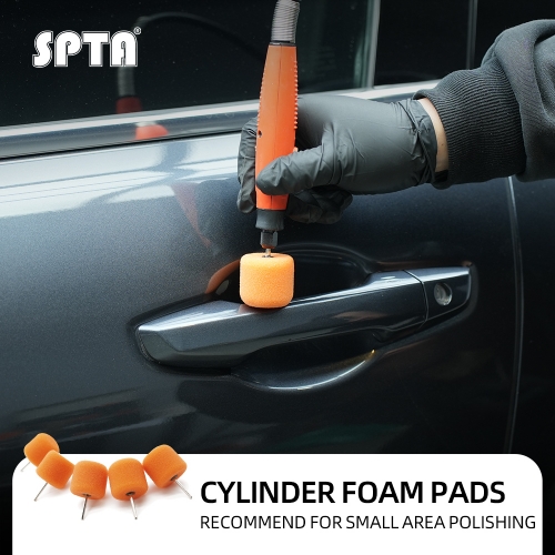 SPTA Mini Polishing Pads Set, 5Pcs Orange Flexible Shaft Cylinder Polishing Pad Set,Car Detailing Pads For Small Area for Flexible Shaft & Drill Attachment