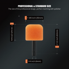 SPTA Mini Polishing Pads Set,5Pcs Orange 5mm Shank Flexible Fhaft Cylinder Polishing Pads Set,Car Detailing Pads For Small Area for Flexible Shaft
