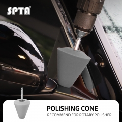 SPTA Gray 6mm Shank Polishing Cone, Car Wheel Hub Drill Buffing Sponge Pads , Polishing Ball,Car Buffers and Polishers Cone Pad for Drill, Attaches to Standard Household Drill