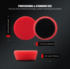 SPTA 5Pack 1Inch /2Inch T10 Ultra-Fine Finishing Foam Polishing Pad Swirl-Free, Gloss Finish Polish Pad For DA/RO Car Polisher To Remove Light Cutting Pad ,Remove Car Wash Scratches & Ultra-Fine Swirl Marks For Car Detailing, Tight Areas and Small Spaces
