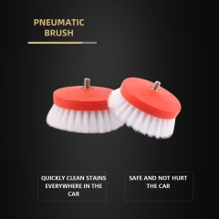 SPTA 3 inch Mini Brush for Car Polisher , Orange and White Car Detail Brush Made With PP Bristle For Home & Carpet & Office & More, Detailing Brush With Thread 5/16-24 For Car Carpet Floor Mats, Kitchen, Bathroom