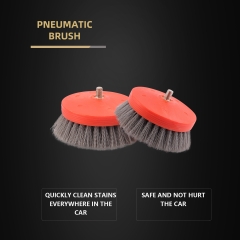 SPTA 3 inch Mini Brush for Car Polisher , Orange and Grey Car Detail Brush Made With PP Bristle For Home & Carpet & Office & More, Detailing Brush With Thread 5/16-24 For Car Carpet Floor Mats, Kitchen, Bathroom