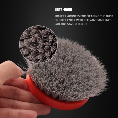 SPTA 3 inch Mini Brush for Car Polisher , Orange and Grey Car Detail Brush Made With PP Bristle For Home & Carpet & Office & More, Detailing Brush With Thread 5/16-24 For Car Carpet Floor Mats, Kitchen, Bathroom