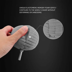 SPTA Grey Detailing Polishing Ball,Ball Buffing Polishing Pads 3 Inch Fine Cut Sponge Car Wheel Polishers Detail Polisher Tool ,Car Hub Polishing Sponge Pad with 1/4