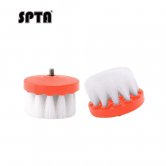 SPTA 2 inch Mini Brush for Mini Car Polisher, Black and White Car Detail Brush Made With PP Bristle For Home & Carpet & Office & More, Detailing Brush With M6 Thread For Car Carpet Floor Mats, Kitchen, Bathroom