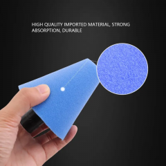 SPTA Blue M14 Polishing Cone, Car Wheel Hub Rotary Poliher Buffing Sponge Pads , Polishing Ball,Car Buffers and Polishers Cone Pad for Drill, Attaches to Rotary Tool