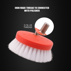 SPTA 3 inch Mini Brush for Car Polisher , Orange and White Car Detail Brush Made With PP Bristle For Home & Carpet & Office & More, Detailing Brush With Thread 5/16-24 For Car Carpet Floor Mats, Kitchen, Bathroom