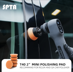 SPTA 5Pack 1Inch /2Inch T40 Orange Medium-Cut Foam Polishing Pad For DA/RO Car Polisher To Remove Light Cutting Pad ,Remove 2000# Sanding Disc Marks ,Fine Scratches & Light Oxidation High-Cut Foam Pad For Car Detailing, Tight Areas and Small Spaces