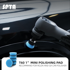 SPTA 5Pack 1Inch /2Inch T60 Blue Moderate-Cut Foam Polishing Pad For DA/RO Car Polisher To Remove Light Cutting Pad ,Remove 2000# Sanding Disc Marks ,Fine Scratches & Light Oxidation High-Cut Foam Pad For Car Detailing, Tight Areas and Small Spaces
