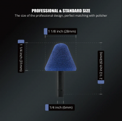 SPTA Mini Polishing Pads Set,5Pcs Blue 5mm Shank Flexible Shaft Cone Polishing Pads Set,Car Detailing Pads For Small Area for Flexible Shaft