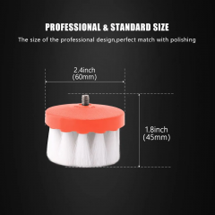 SPTA 2 inch Mini Brush for Mini Car Polisher, Black and White Car Detail Brush Made With PP Bristle For Home & Carpet & Office & More, Detailing Brush With M6 Thread For Car Carpet Floor Mats, Kitchen, Bathroom