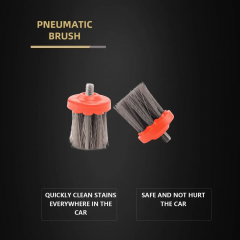 SPTA 1 inch Mini Brush for Mini Car Polisher, Black and Grey Car Detail Brush Made With PP Bristle For Home & Carpet & Office & More, Detailing Brush With M6 Thread For Car Carpet Floor Mats, Kitchen, Bathroom