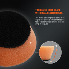 SPTA 5Pack 1Inch /2Inch T40 Orange Medium-Cut Foam Polishing Pad For DA/RO Car Polisher To Remove Light Cutting Pad ,Remove 2000# Sanding Disc Marks ,Fine Scratches & Light Oxidation High-Cut Foam Pad For Car Detailing, Tight Areas and Small Spaces