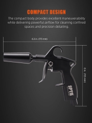 SPTA Air Blow Gun Car Interior Cleaning Gun High Pressure Car Detailing Cleaning Tool with Nozzle and Auto Detailing Dusting Brush for Quickly Blasts Dirt and Dust from Surface