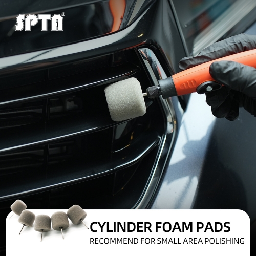 SPTA Mini Polishing Pads Set, 5Pcs Gray Flexible Shaft Cylinder Polishing Pad Set,Car Detailing Pads For Small Area for Flexible Shaft & Drill Attachment
