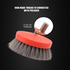 SPTA 3 inch Mini Brush for Car Polisher , Orange and Grey Car Detail Brush Made With PP Bristle For Home & Carpet & Office & More, Detailing Brush With Thread 5/16-24 For Car Carpet Floor Mats, Kitchen, Bathroom