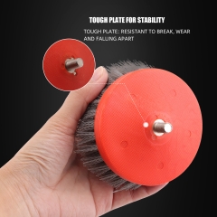 SPTA 3 inch Mini Brush for Car Polisher , Orange and Grey Car Detail Brush Made With PP Bristle For Home & Carpet & Office & More, Detailing Brush With Thread 5/16-24 For Car Carpet Floor Mats, Kitchen, Bathroom