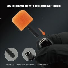 SPTA Mini Polishing Pads Set,5Pcs Orange 5mm Shank Flexible Fhaft Cylinder Polishing Pads Set,Car Detailing Pads For Small Area for Flexible Shaft