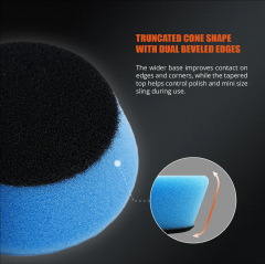 SPTA 5Pack 1Inch /2Inch T60 Blue Moderate-Cut Foam Polishing Pad For DA/RO Car Polisher To Remove Light Cutting Pad ,Remove 2000# Sanding Disc Marks ,Fine Scratches & Light Oxidation High-Cut Foam Pad For Car Detailing, Tight Areas and Small Spaces