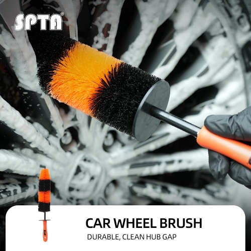 SPTA Car Rim & Wheel Cleaning Brush,Soft Bristle Small Long Car Tire Detailing Washing Tool for Exhaust Tips Engine, Vehicle Motorcycles Auto Truck SUV RV, No Scratches