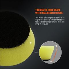 SPTA 5Pack 1Inch /2Inch T80 Intensive Cutting Swirl-Free Foam Polishing Pad For DA/RO/GA Car Buffer Polisher To Remove 1500/2000# sanding disc marks, swirl marks & heavy/medium oxidation For Car Detailing, Tight Areas and Small Spaces